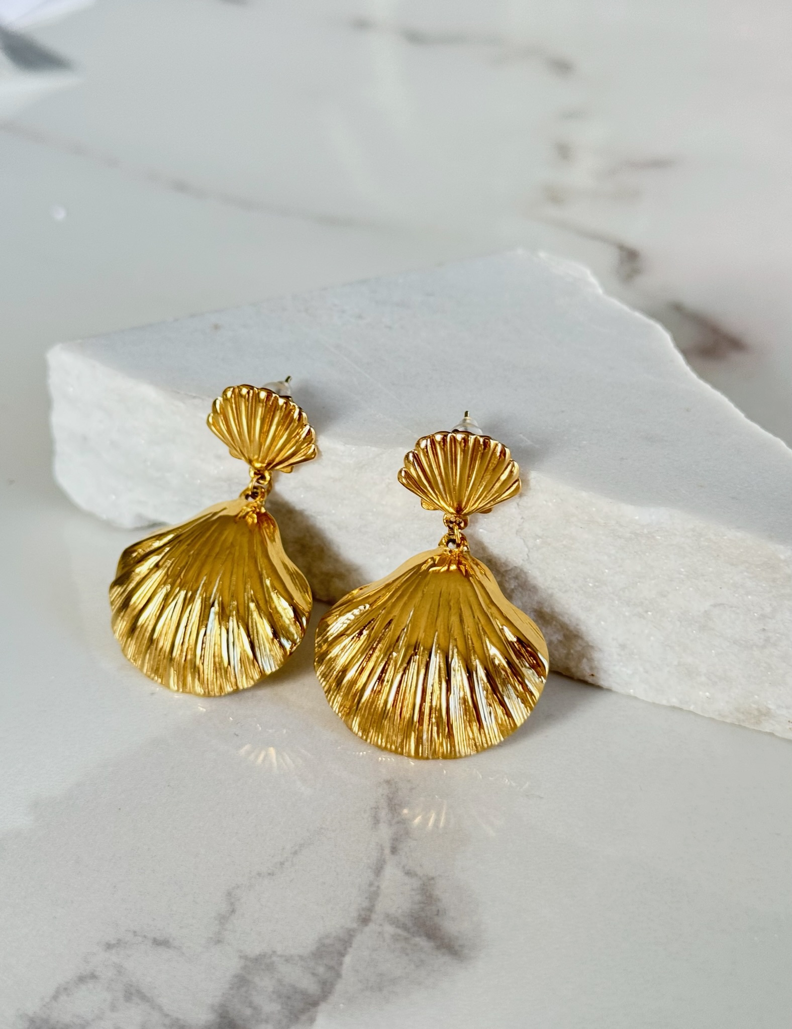 “Double Shell Earrings”