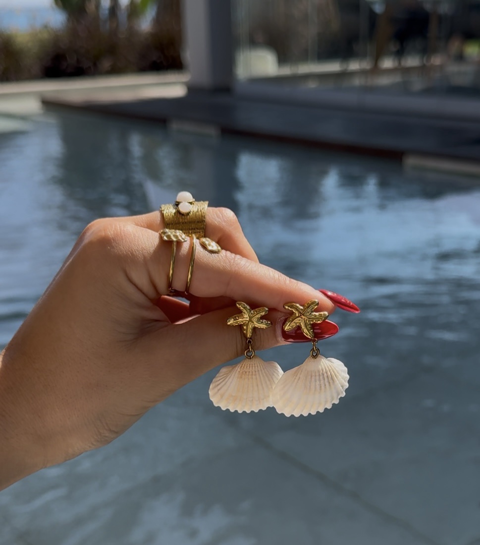 “White Shelly Earrings” - Image 2