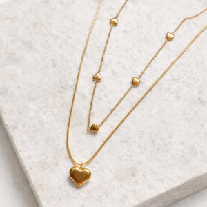 Heart double necklace